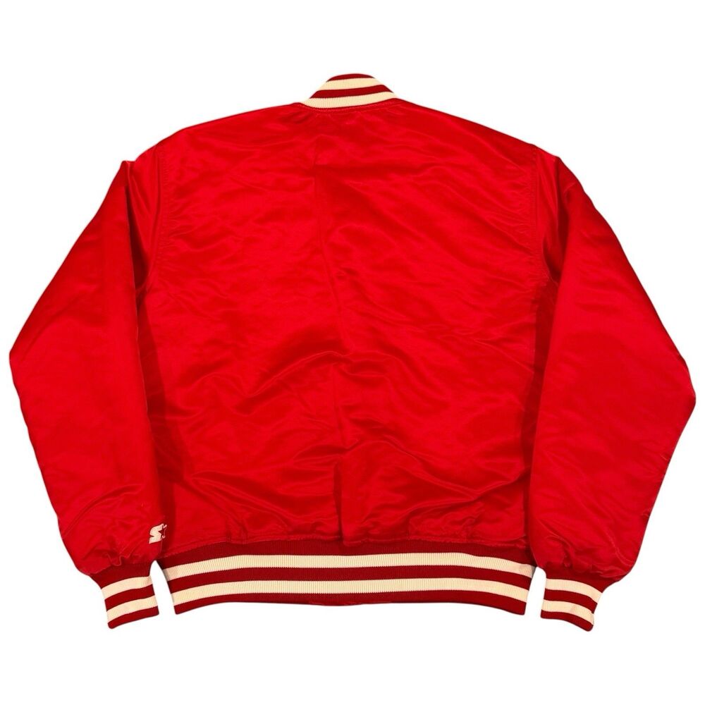 Vintage 80s Starter Detroit Red Wings Satin Bomber Jacket Large Made in USA NHL - Picture 2 of 7